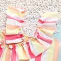 Toddler Girl Boho Stripe Flounce Sleeveless Onepiece Swimsuit Pink image 3