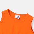Baby Girl Solid Cotton Sleeveless Cut Out Dress Orange image 3