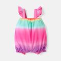 Baby Girl Rainbow Color Flutter-sleeve Romper Multi-color image 1