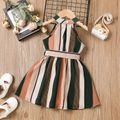 Toddler Girl Boho Stripe Belted Halter Dress Multi-color image 2