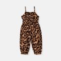 Kleinkinder Mädchen Tanktop Avantgardistisch Leopardenmuster Baby-Overalls braun image 1