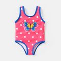 Baby Girl 3D Butterfly Design Polka Dots One-piece Swimsuit Roseo image 1