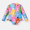 Care Bears Baby/Toddler Girl Allover Bear Print Long-sleeve One-piece Swimsuit Light Pink image 2