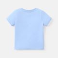 Toddler Boy Animal Embroidered Cotton Short-sleeve Tee Light Blue image 2