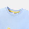 Toddler Boy Animal Embroidered Cotton Short-sleeve Tee Light Blue image 4