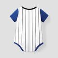Naia™ Baby Bot Letter Print Striped Colorblock Short-sleeve Romper ColorBlock image 2