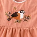 Baby Girl Bird Embroidered Sleeveless Dress Pink image 4