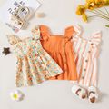 1pc Baby Girl Sleeveless Floral casual Dress Light Pink image 2