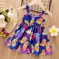 Baby Girl Bow Front Allover Butterfly Print Sleeveless Dress Multi-color image 2