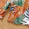 Family Matching Tropical Plant Print Two-piece Swimsuit and Swim Trunks Shorts ColorBlock image 3