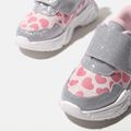 Toddler / Kid Heart Pattern Glitter Velcro Sneakers Beige image 4