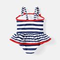 Baby Girl Contrast Bow Front Striped One-Piece Swimsuit COLOREDSTRIPES image 2