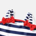 Baby Girl Contrast Bow Front Striped One-Piece Swimsuit COLOREDSTRIPES image 3