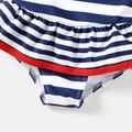 Baby Girl Contrast Bow Front Striped One-Piece Swimsuit COLOREDSTRIPES image 4