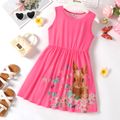 Easter Kid Girl Bunny Butterfly Print Sleeveless Dress Pink image 1