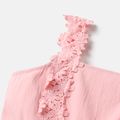 Kid Girl Floral Appliques Overlay Slip Dress Pink image 3