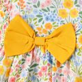 Baby Girl 100% Cotton Bow Front Pretty Floral Print Flutter-sleeve Romper Ginger image 4