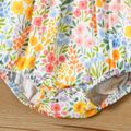 Baby Girl 100% Cotton Bow Front Pretty Floral Print Flutter-sleeve Romper Ginger image 5