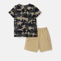 Naia 2Pcs Kid Boy Camouflage Figure Print Short-sleeve Tee and 100% Cotton Shorts Set Camouflage image 3