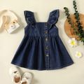 Baby Girl 95% Cotton Denim Flutter-sleeve Dress DENIMBLUE image 1