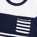 Family Matching Cotton Colorblock Striped Short-sleeve Tee and Spliced Tank Dresses Sets Tibetanbluewhite image 4