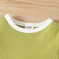 2pcs Baby Boy/Girl Contrast Binding Short-sleeve Tee & Shorts Set Green image 4