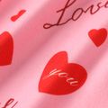 2pcs Kid Girl Heart Print Sleeveless Dress and Letter Print Crop Tee Set pink- image 4
