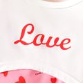 2pcs Kid Girl Heart Print Sleeveless Dress and Letter Print Crop Tee Set pink- image 3