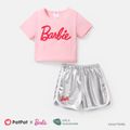 Barbie 2pcs Kid Girl Short-sleeve Cotton Tee and Elasticized Shorts Set Pink image 1