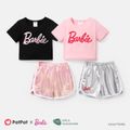 Barbie 2pcs Kid Girl Short-sleeve Cotton Tee and Elasticized Shorts Set Pink image 2