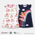 PAW Patrol Toddler Girl Naia Rainbow Print Flutter-sleeve Dress Colorful image 2