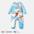 Looney Tunes Baby Boy/Girl Cartoon Animal Print Striped Long-sleeve Naia™ Jumpsuit BLUE WHITE image 1