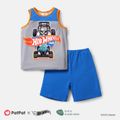 Hot Wheels 2pcs Toddler Boy Naia Colorblock Tank Top and Elasticized Cotton Shorts set Blue image 1
