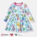 Care Bears Toddler Girl Rainbow/Heart Print/Polks dots Long-sleeve Dress Blue image 1