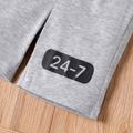 2Pcs Kid Boy Letter Print Blue Short-sleeve Tee and Grey Shorts Set Dark Blue image 5