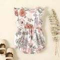 Baby Girl Floral Print Flutter-sleeve Naia™ Romper Pink image 2