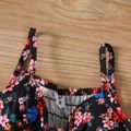 Baby Girl Allover Floral Print Bow Front Cut Out Cami Dress Black image 3