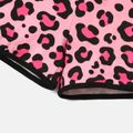 Barbie Kid Girl 2pcs Tie Knot Short-sleeve Cotton Tee and Leopard Print Shorts Set Black image 2