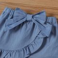 3pcs Baby Girl Cotton Ribbed Allover Ladybird Print Cami Top and Bow Decor Ruffled Skirt & Headband Set Pink image 4