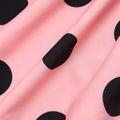 Kid Girl Polka Dots Print Ruffled Cold Shoulder Dress Pink image 5
