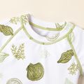 2pcs Baby Boy Allover Scallop Print Short-sleeve Two-piece Swimsuit Set Green/White image 3