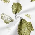 2pcs Baby Boy Allover Scallop Print Short-sleeve Two-piece Swimsuit Set Green/White image 5