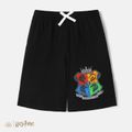 Harry Potter Kid Girl/Boy Logo Print Cotton Elasticized Shorts Black image 1
