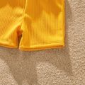 Family Matching Colorblock One Shoulder Cut Out One-piece Swimsuit or Swim Trunks Shorts yellowwhite image 5