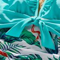 Family Matching Allover Tropical Print Spliced Solid Ruffled One-piece Swimsuit or Swim Trunks Shorts ColorBlock image 5