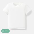 Toddler/Kid Solid Color Short-sleeve Cotton Tee White image 1