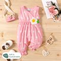 Naia™ Baby Girl Knit Flower Detail Polka Dots Print Tank Jumpsuit Pink image 1