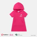 Barbie Toddler/Kid Girl Pocket Design Hooded Cotton Short-sleeve Dress Roseo image 1