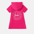 Barbie Toddler/Kid Girl Pocket Design Hooded Cotton Short-sleeve Dress Roseo image 3