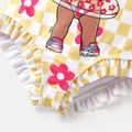 L.O.L. SURPRISE! Toddler/Kid Bowknot Design Plaid Sleeveless Onepiece Swimsuit Pale Yellow image 4